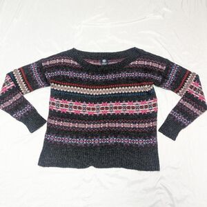 American Eagle Boat Neck Wool Blend Sweater Cabincore Scandi Girl XXL READ